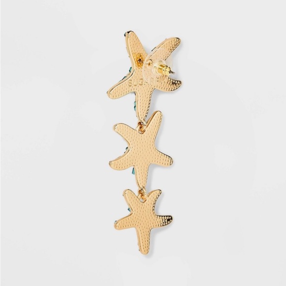 SUGARFIX BaubleBar 'Star of the Show' Earrings Starfish Seastars Fish Beaded NWT - Picture 3 of 10